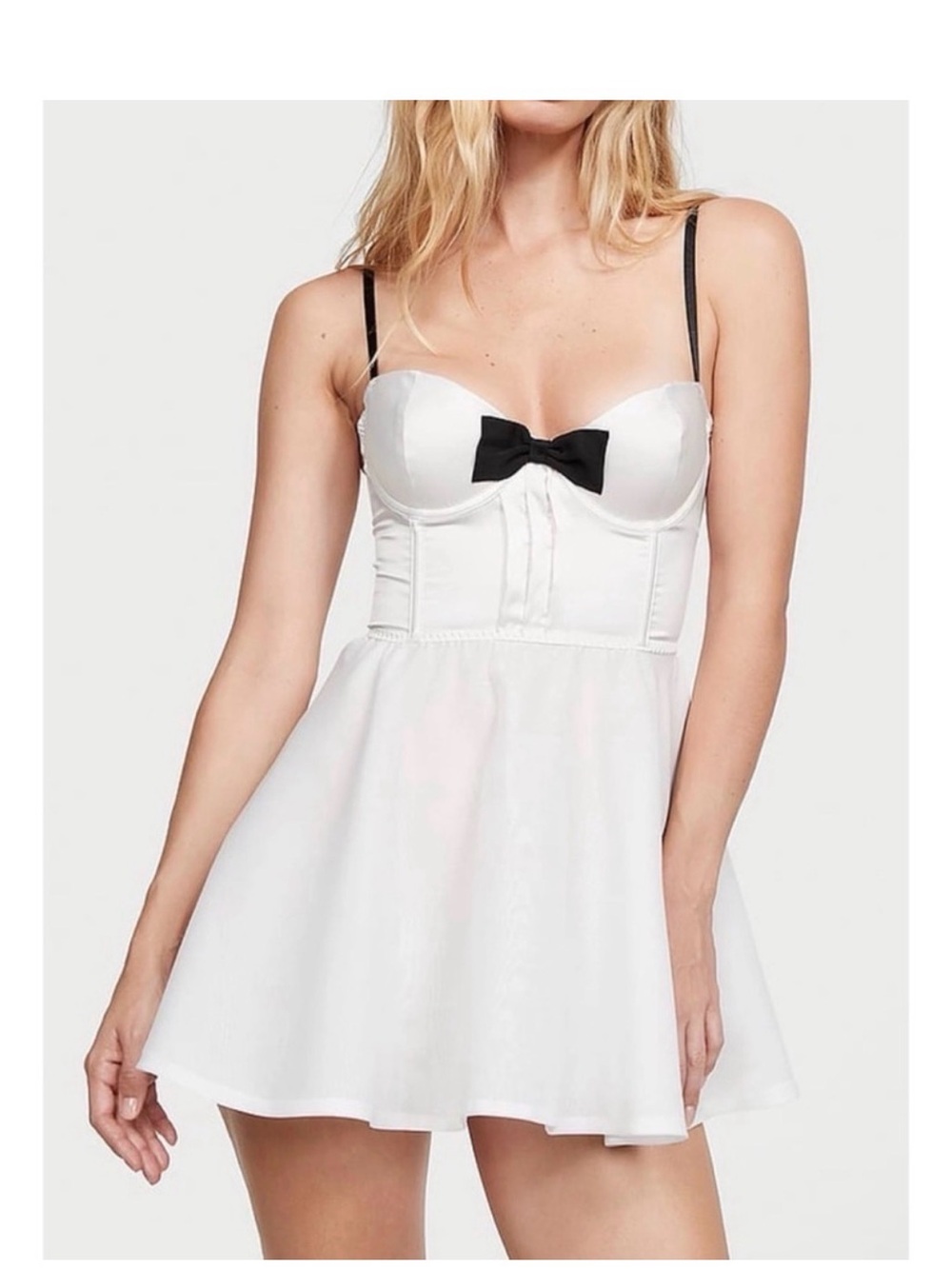 EUC VICTORIA'S SECRET Bow-Topped Bustier Slip Dress